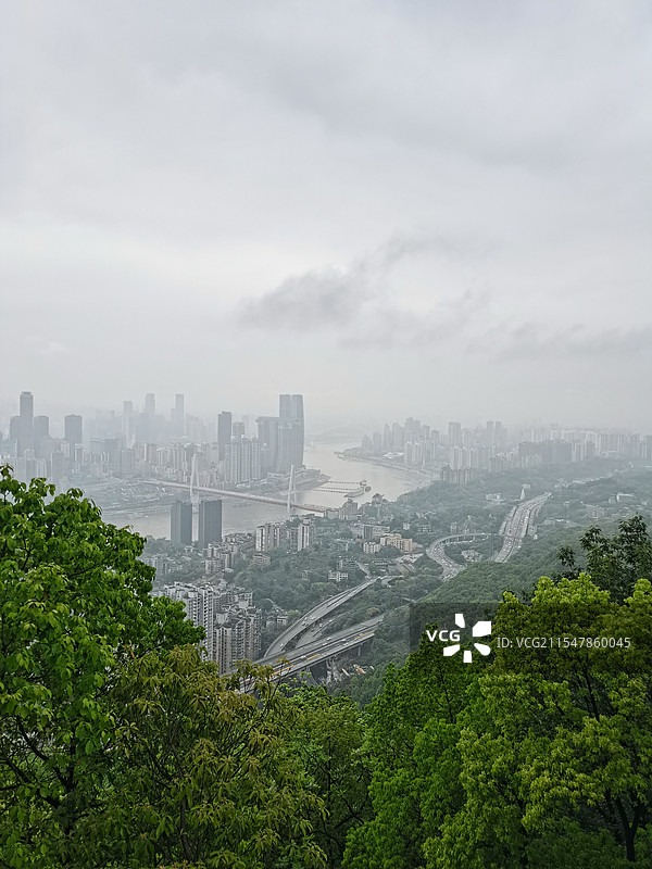 南山俯瞰重庆市区图片素材