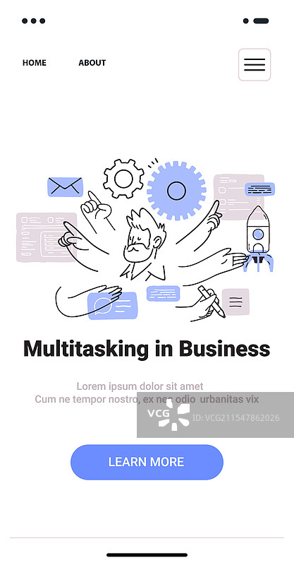 商业概念中的多任务处理特征一个人图片素材