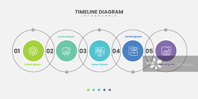 商业信息图表模板设计 5 种选项图片素材