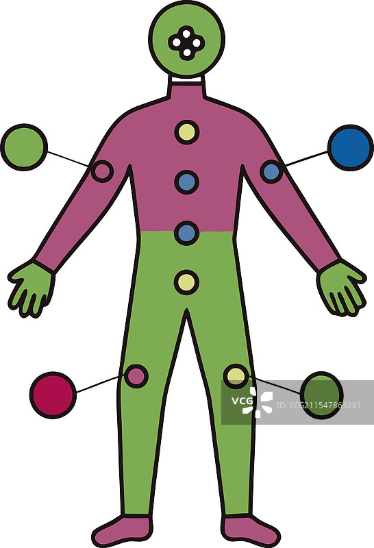 人体图示 彩色圆点 能量图片素材