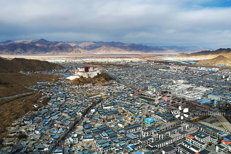 西藏日喀则桑珠孜市区图片素材