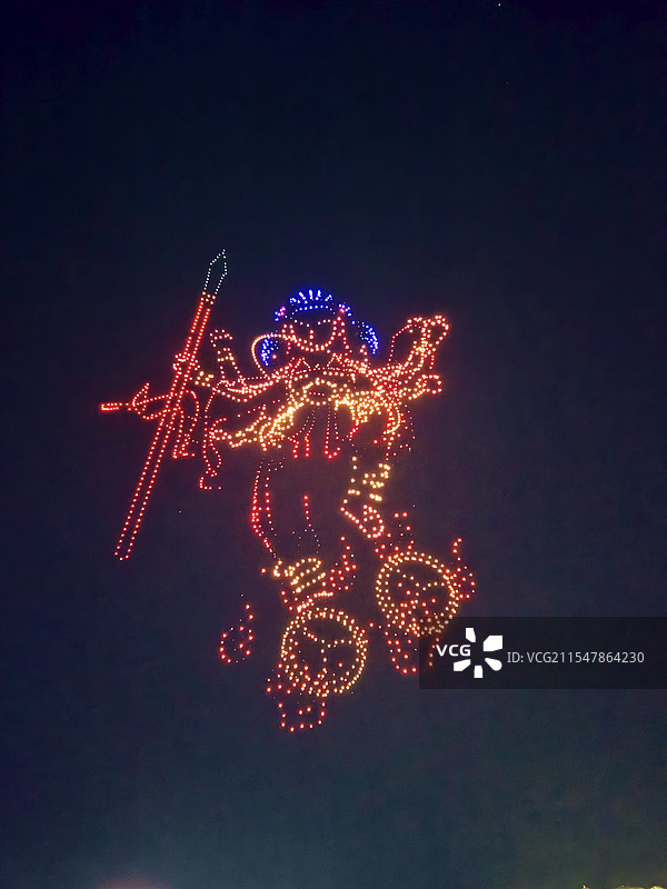 南湖无人机表演《那吒闹海》图片素材