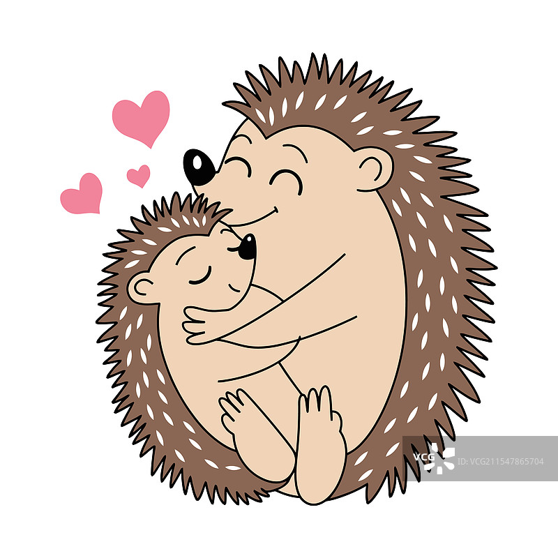 刺猬家庭相拥在一起图片素材
