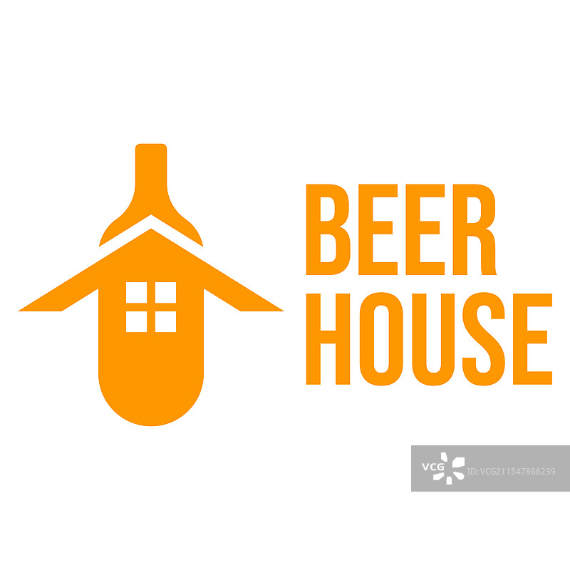 啤酒屋扁平极简风格标志设计图片素材