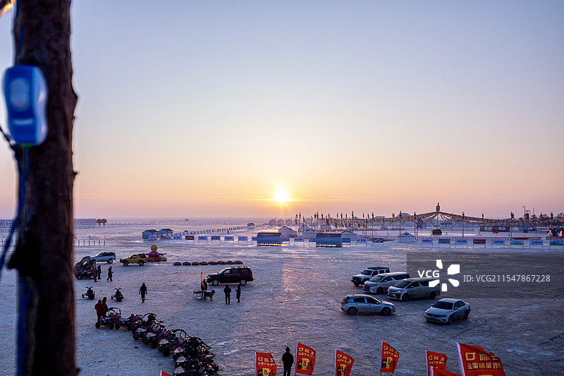 查干湖冬捕图片素材