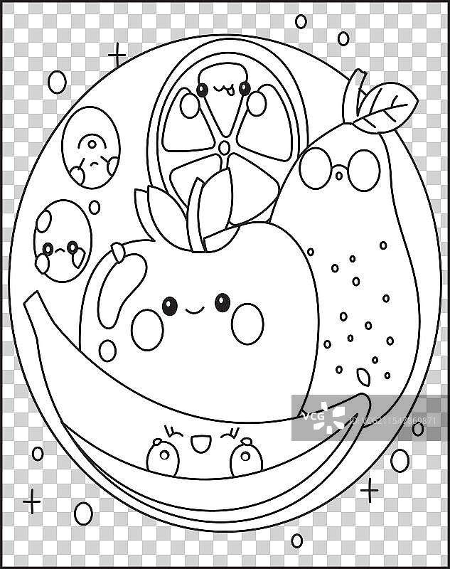 可爱的卡哇伊风格儿童画图片素材