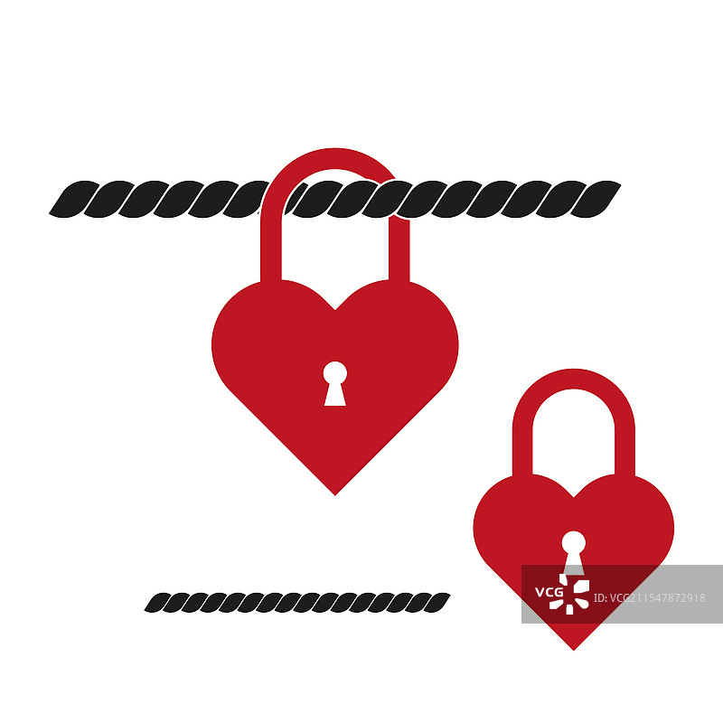 心形锁浪漫挂锁概念爱情与图片素材