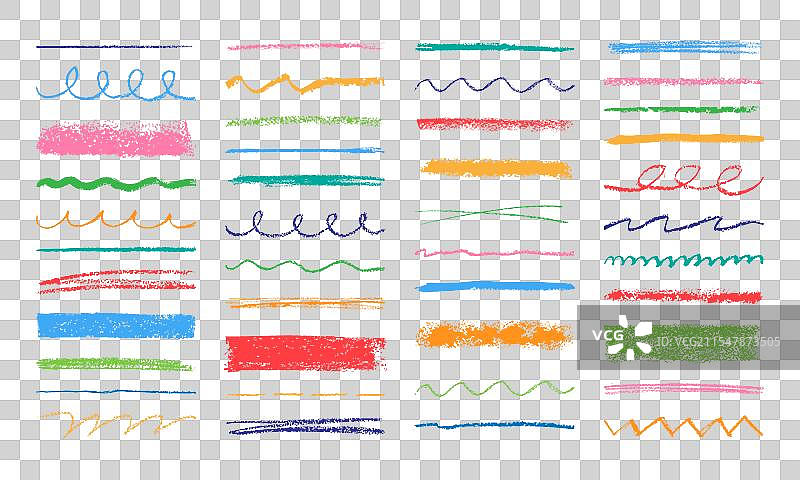 铅笔刷笔触的粗糙蜡笔纹理色彩图片素材