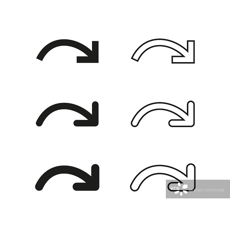 弯曲箭头符号方向图形图标图片素材