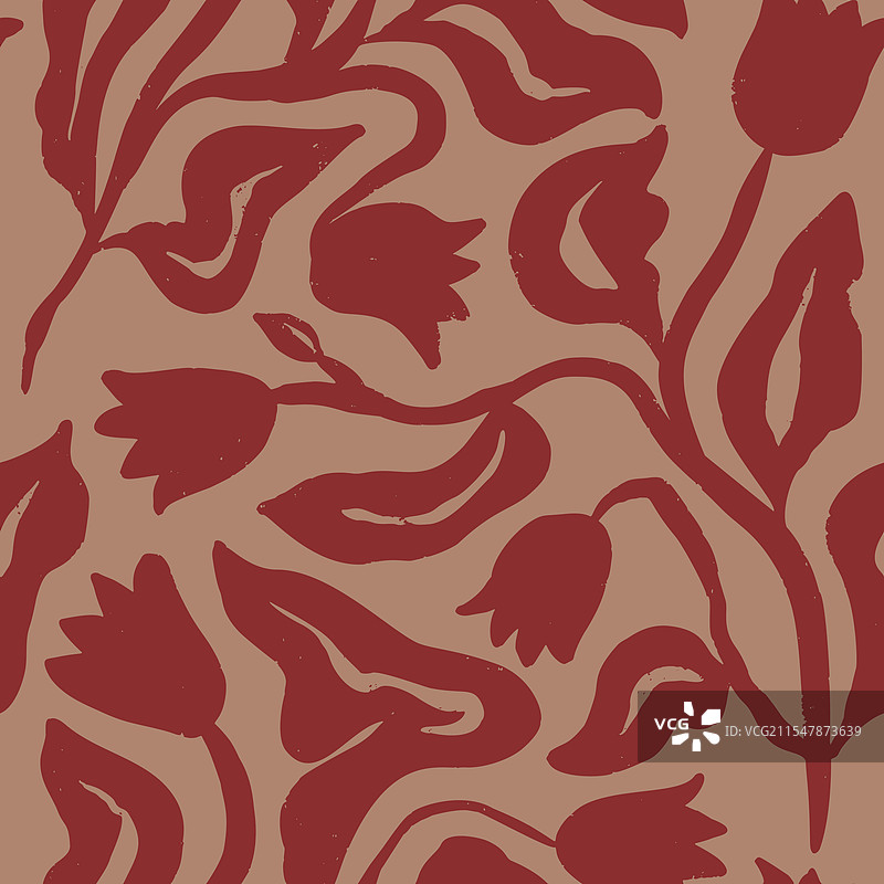 墨迹花朵棕色无缝图案图片素材