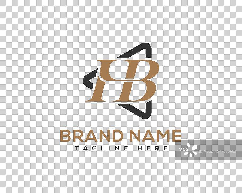 字母HB和BH的三角形单字母标志设计图片素材