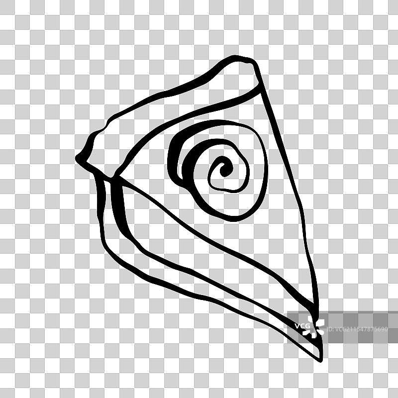 一块蛋糕的涂鸦画，简单的素描风格图片素材