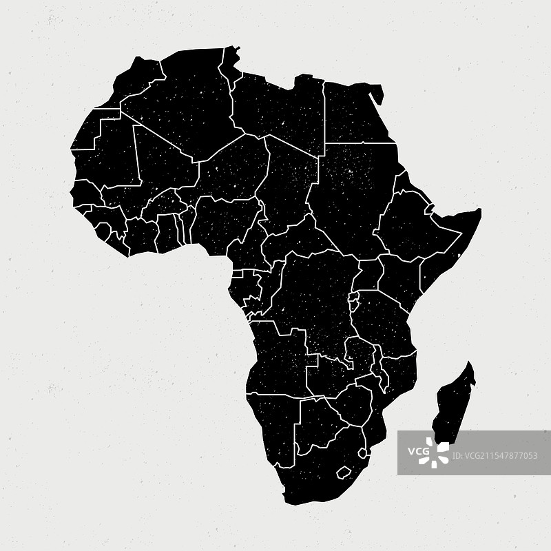 详细的复古非洲地图，展示各个领土图片素材