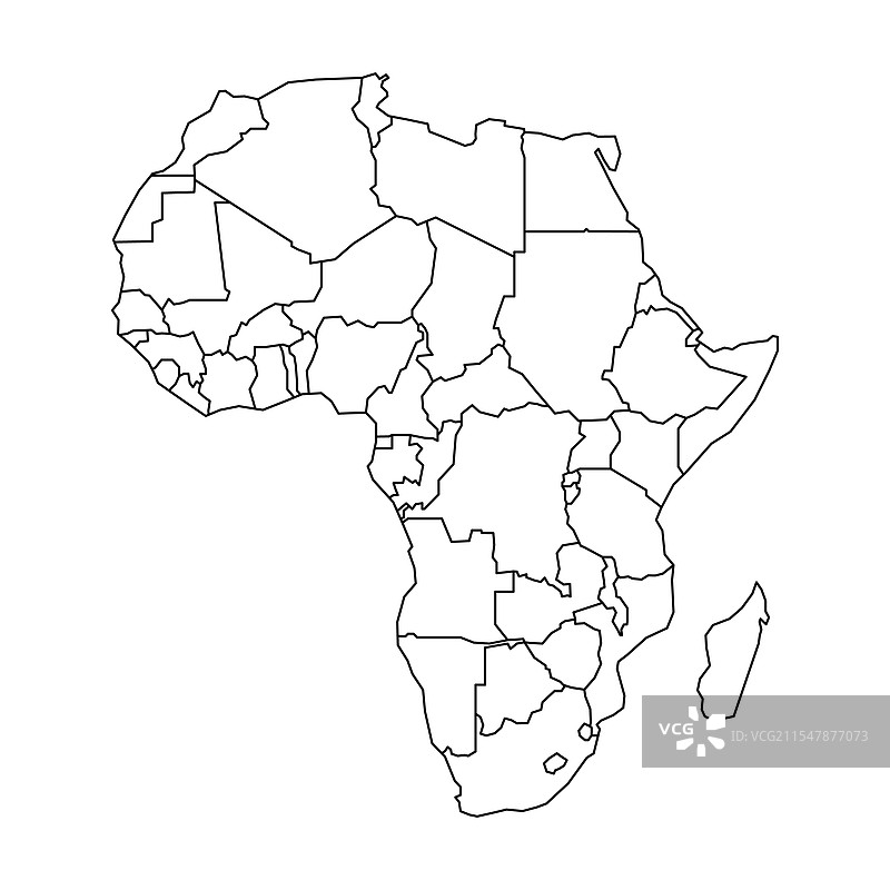 非洲地图，显示各州和领土图片素材
