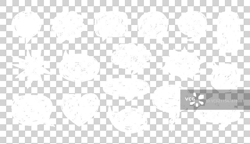 复古风格的对话气泡，粉笔文字云和框框图片素材