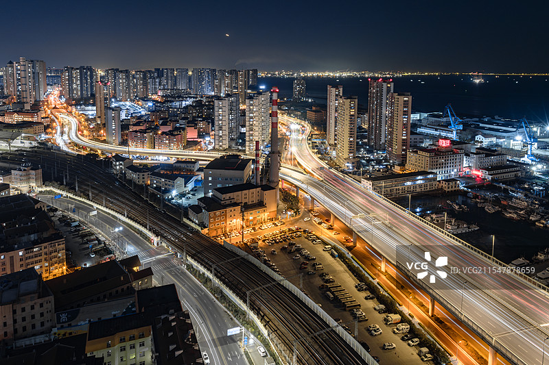 青岛西部夜景图片素材