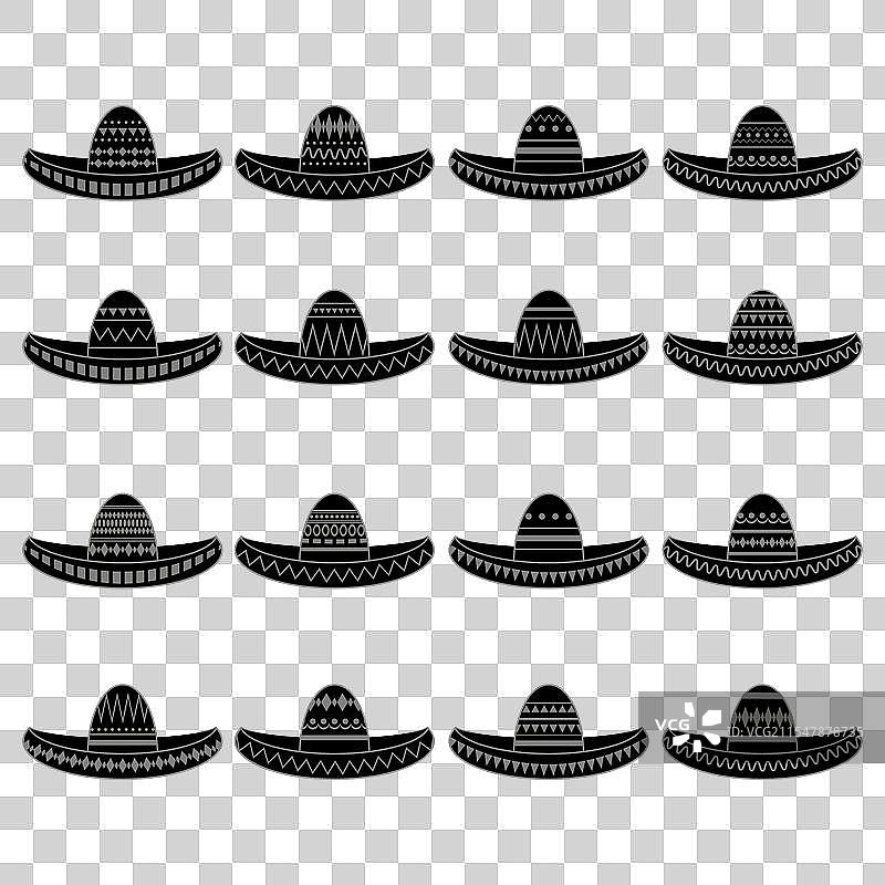 墨西哥草帽套装，五月五日节日象征图片素材