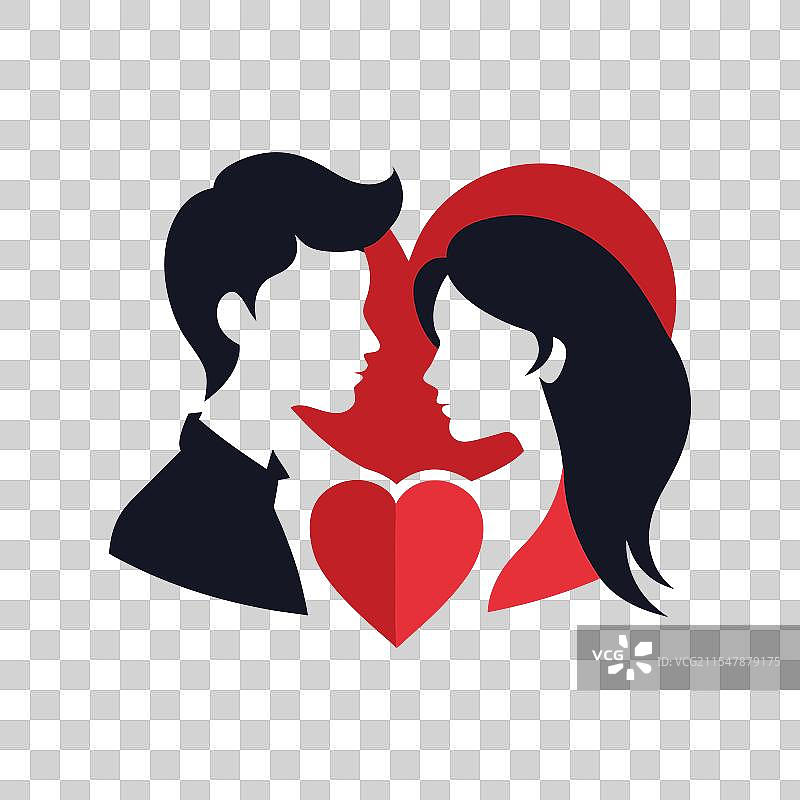 情人节情侣剪影图片素材