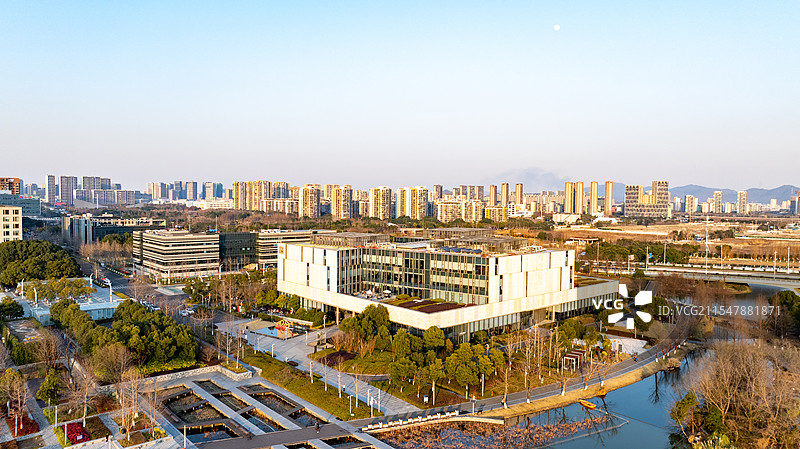 宁波图书馆航拍图片素材