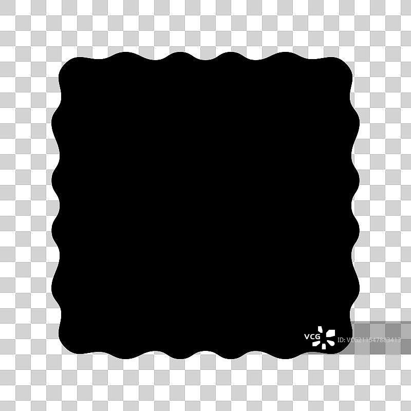 带有波浪边缘的方形和矩形形状图片素材