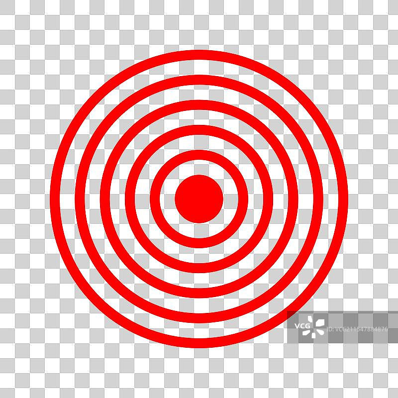 红色同心圆疼痛定位图标图片素材