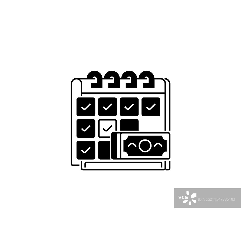 带薪休假线条图标，适用于移动设备的线性风格标志图片素材