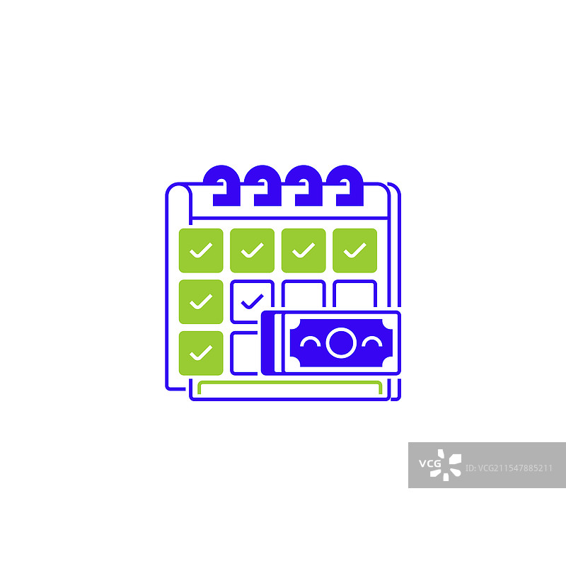 带薪休假线条图标，适用于移动设备的线性风格标志图片素材