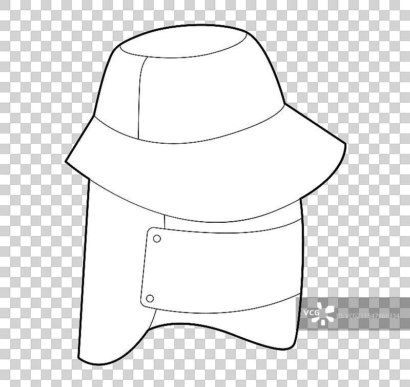 户外防晒脸部保护的夏季桶帽图片素材