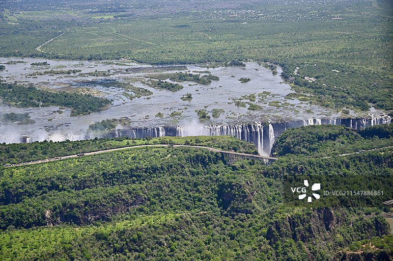维多利亚瀑布俯视图图片素材