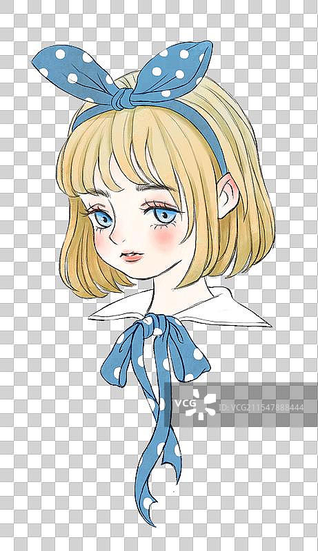 少女文艺森系萝莉手绘水彩插画图片素材