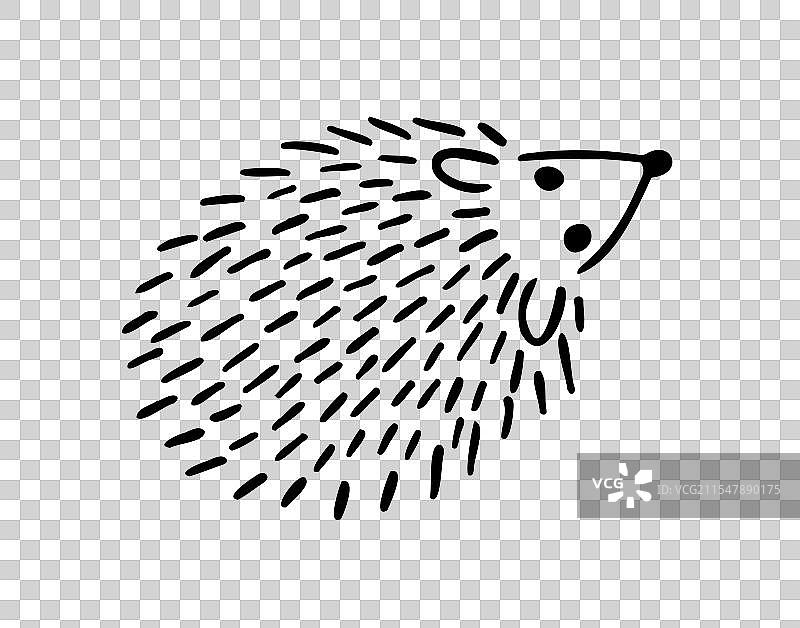 手绘可爱的刺猬卡通涂鸦图片素材