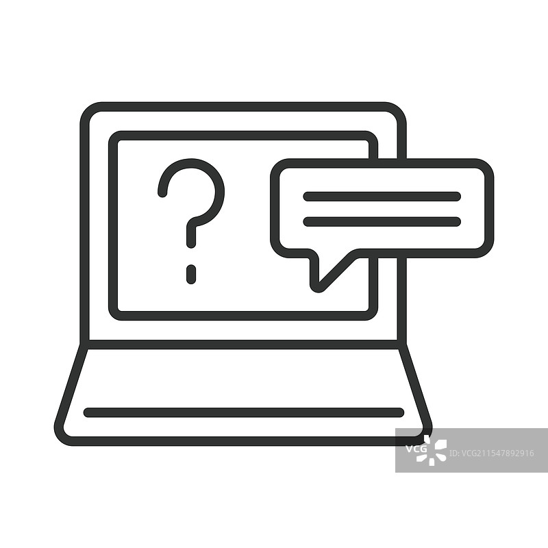 问答环节图标，线条设计的问答图片素材