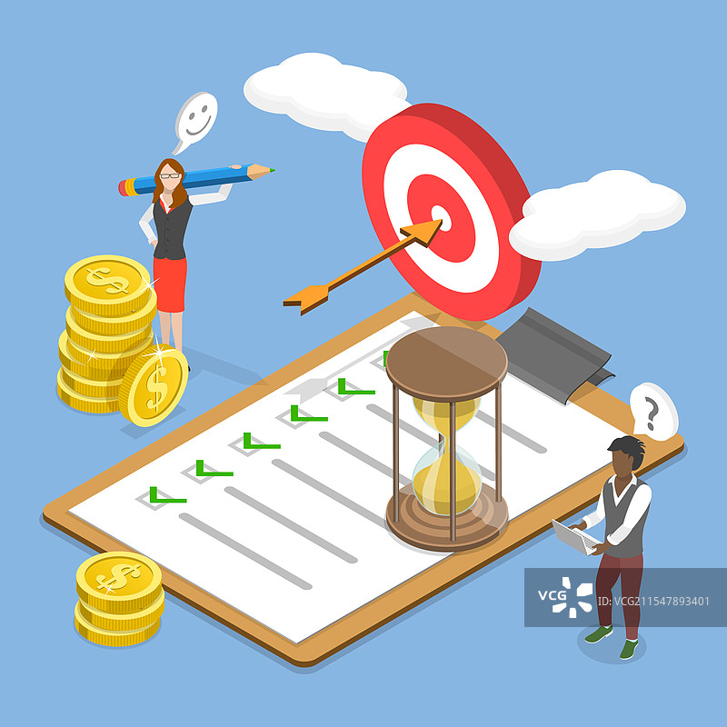 金融的三维等距平面图图片素材