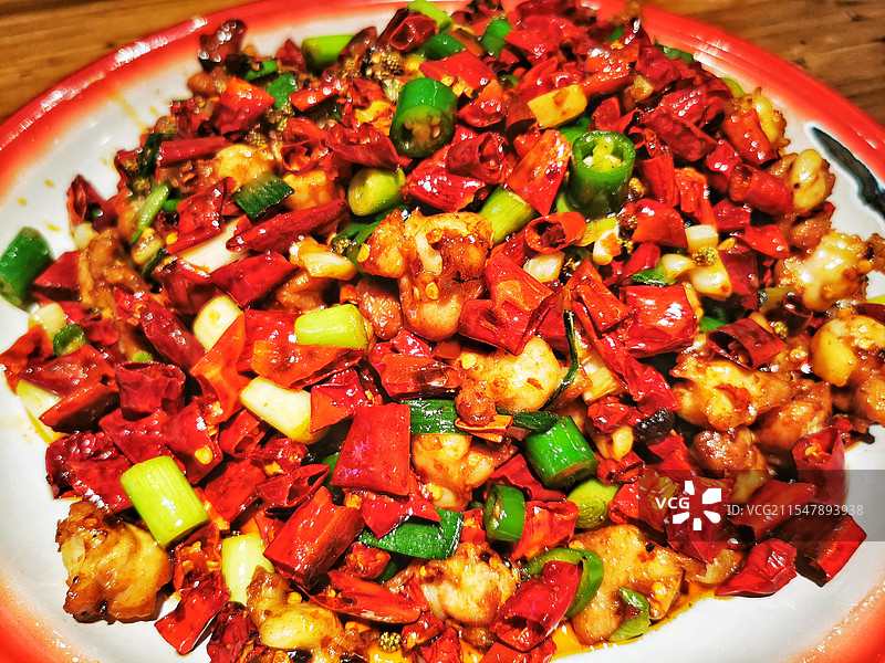 经典川菜——重庆辣子鸡图片素材