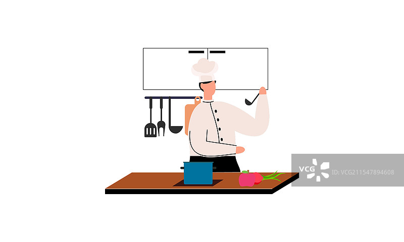 专业厨师在烹饪食物图片素材