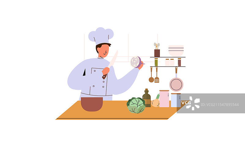 专业厨师在烹饪食物图片素材