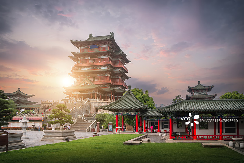 南昌滕王阁历史明楼特写图片素材