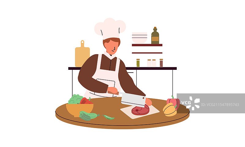 专业厨师在烹饪食物图片素材