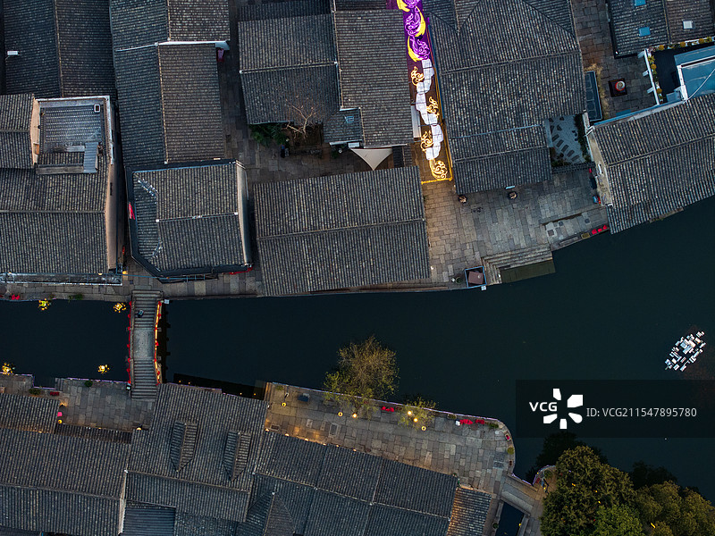 航拍江南古镇图片素材