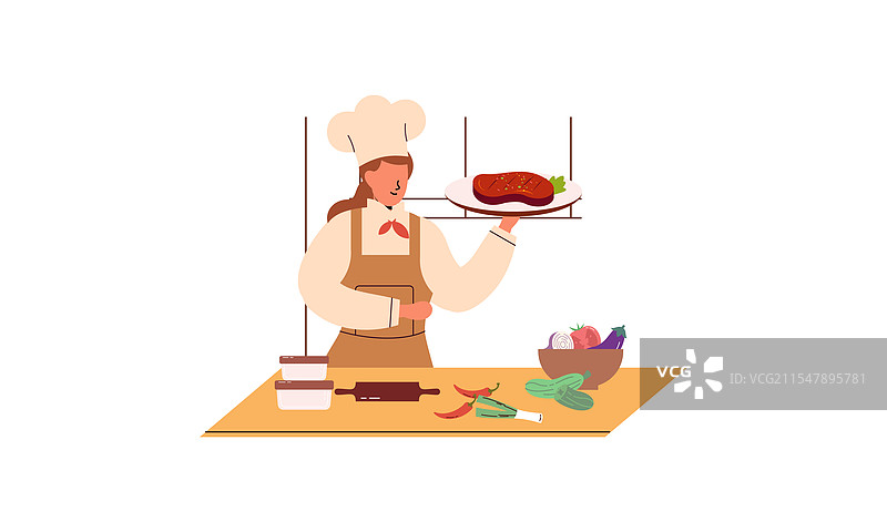 专业厨师在烹饪食物图片素材