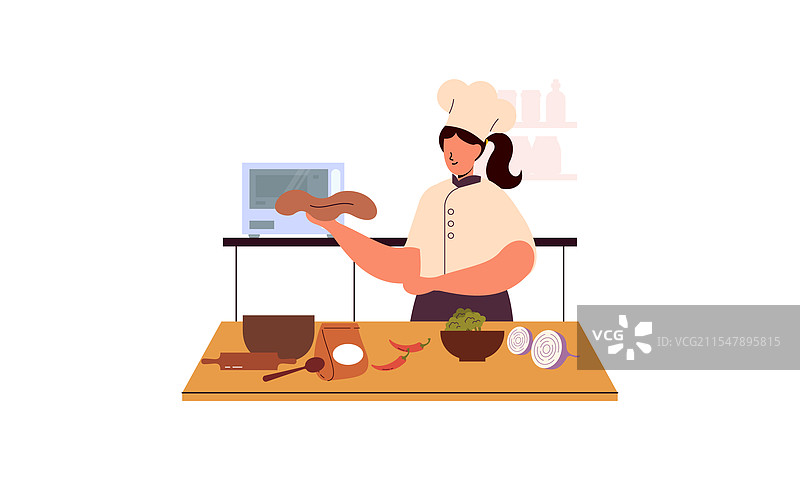 专业厨师在烹饪食物图片素材