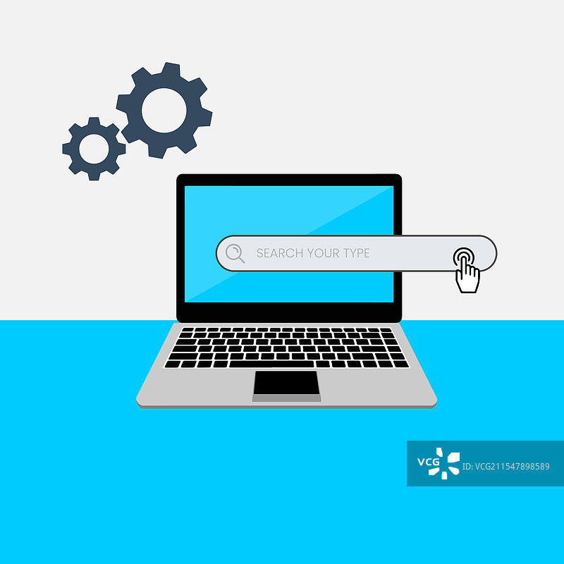 带有搜索引擎的笔记本电脑屏幕图片素材