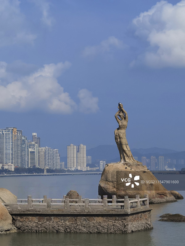 珠海渔女雕像图片素材