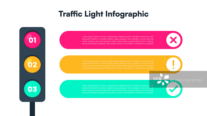 交通信号灯信息图，带有水平条形图图片素材