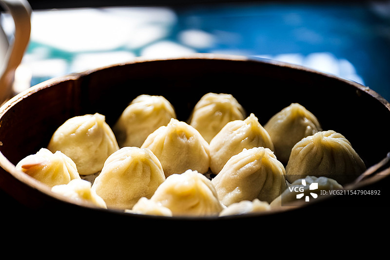 一笼小笼包特写图片素材