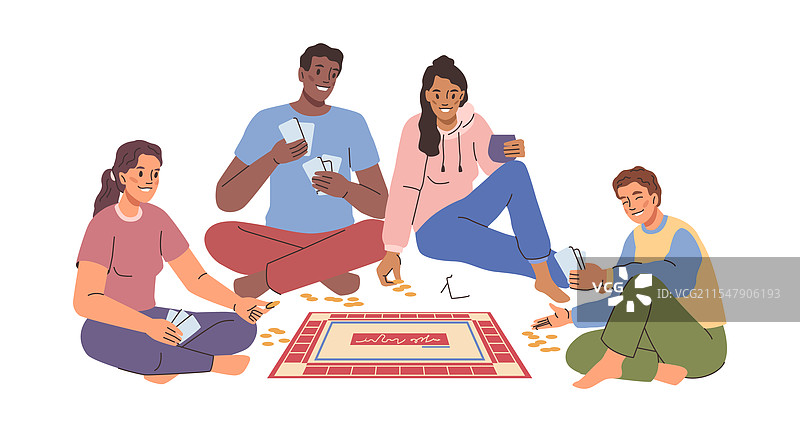 朋友或家人在玩桌游图片素材