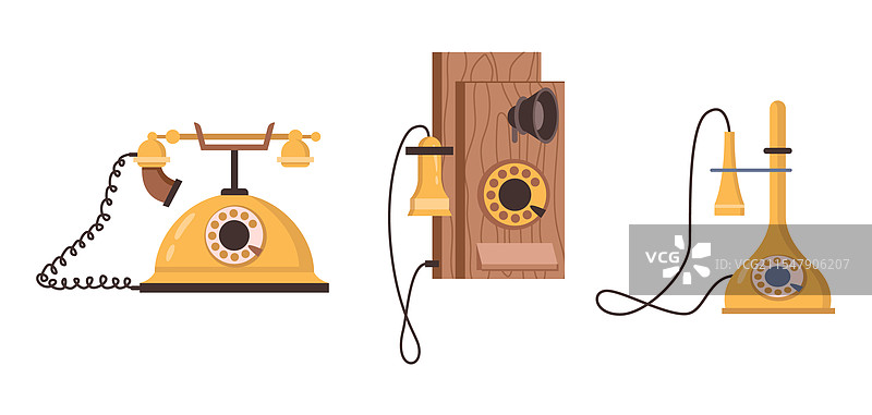 过去的老式旋转拨号电话图片素材
