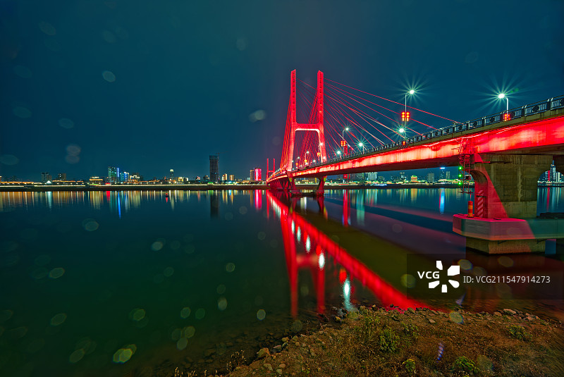 南昌八一大桥河边风景图片素材