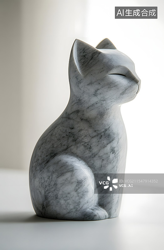 【AI数字艺术】猫咪 雕塑 艺术品图片素材