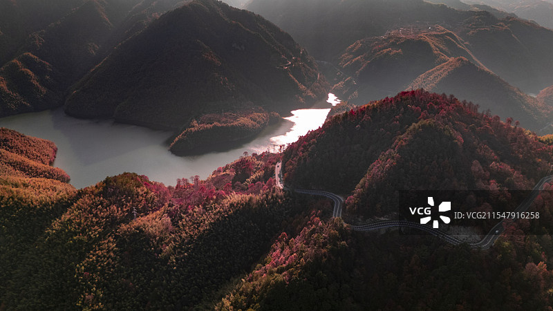 宁波四明山航拍图片素材